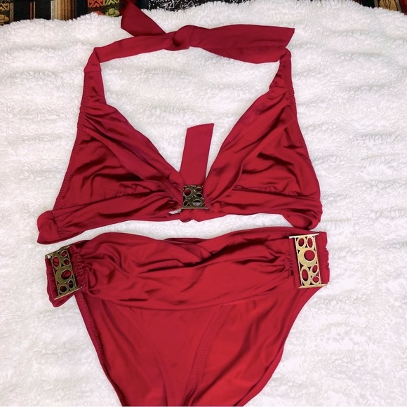 Becca by Becca virtue bikini maroon with bronze accents size small - Picture 1 of 12
